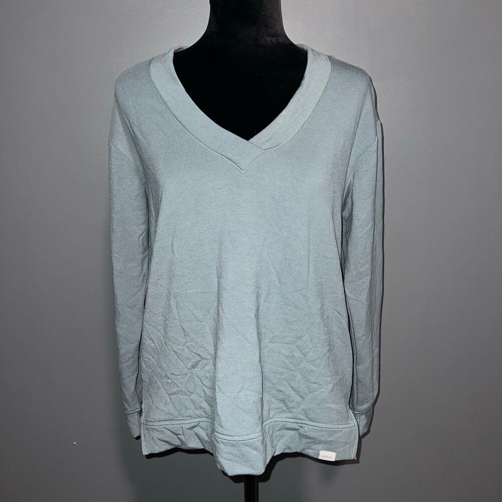 Orvis V-Neck Pullover Sweatshirt Womens Small Green